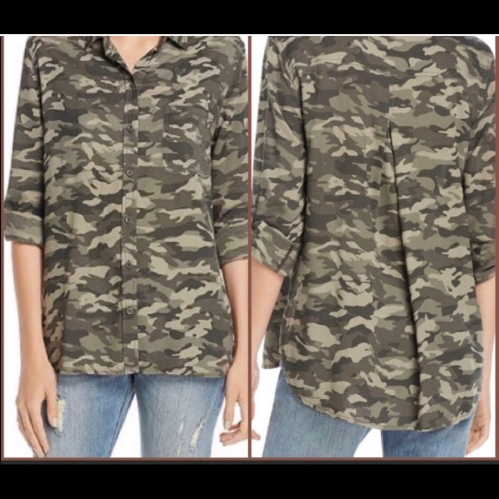 Camo Button Down Long Sleeve Shirt